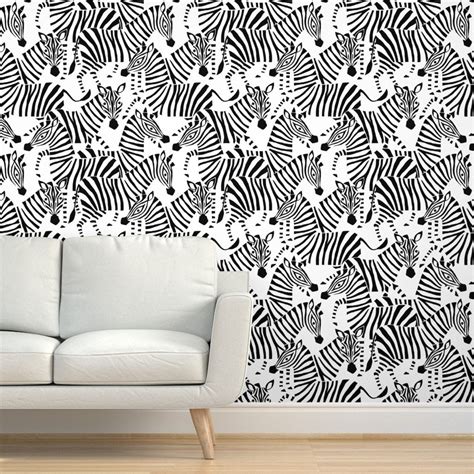 Abstract Zebra Wallpaper Zebra Black and White by - Etsy