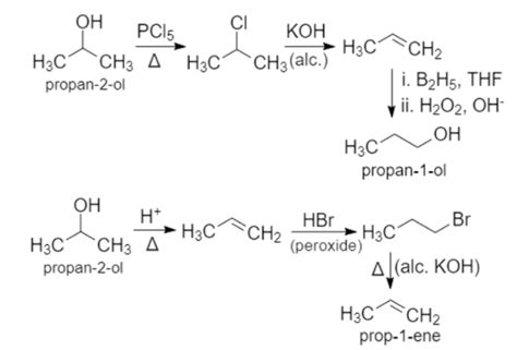 The steps involved in the conversion of propan -2-ol to propan -1-ol are in the order