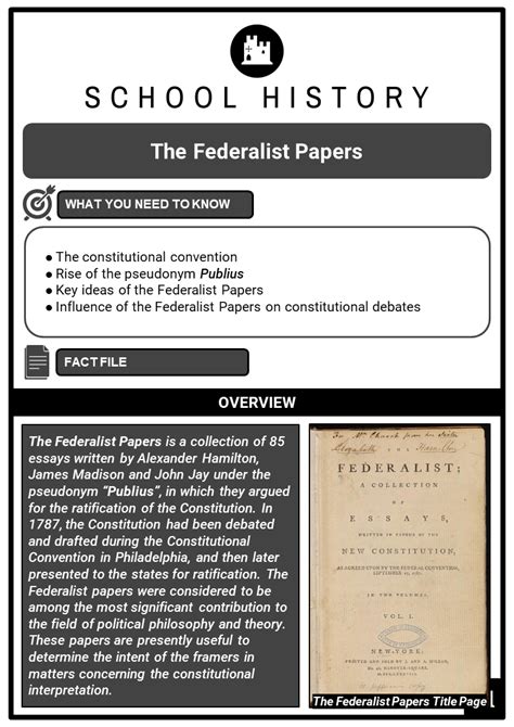 The Federalist Papers Facts, Worksheets, Purpose, Success & Outcome