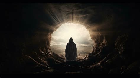 Empty tomb on Easter symbolizes Jesus Christ s resurrection. silhouette ...