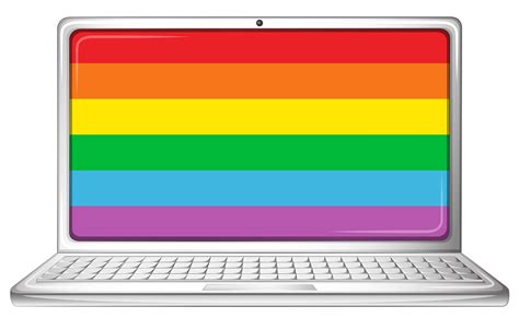 Computer laptop with rainbow screen 303733 Vector Art at Vecteezy