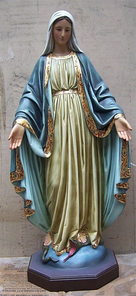 Our Lady of Grace Statue with Glass Eyes 34 Inches | Lady, Statue, Catholic statues