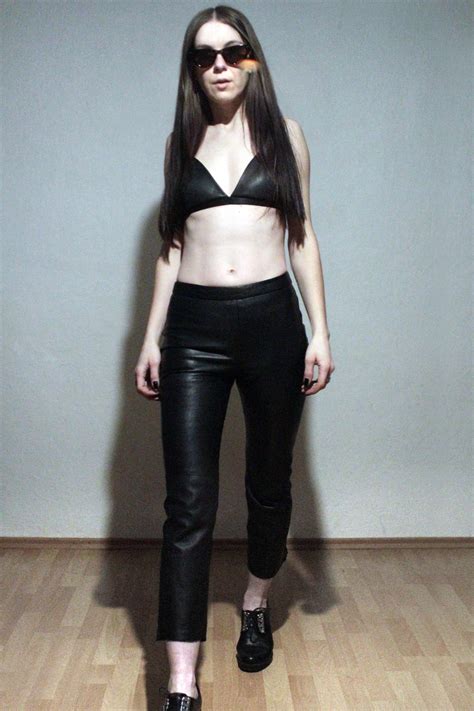 Rear Zipper Leather Pants / Womens High Waisted Leather - Etsy