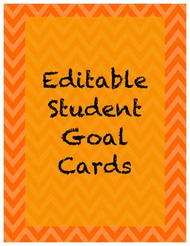 FREEBIE! Editable Student Goal Cards by RWC with Mrs P | TpT