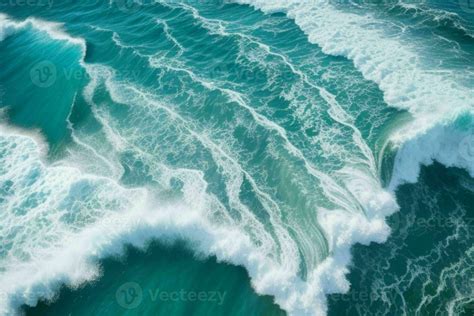 AI generated Top view foamy water waves at the ocean. Pro Photo ...