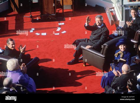 Bill Clinton 42nd President waves on Inauguration Day 1993 Washington ...