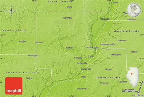 Physical Map of Peoria County