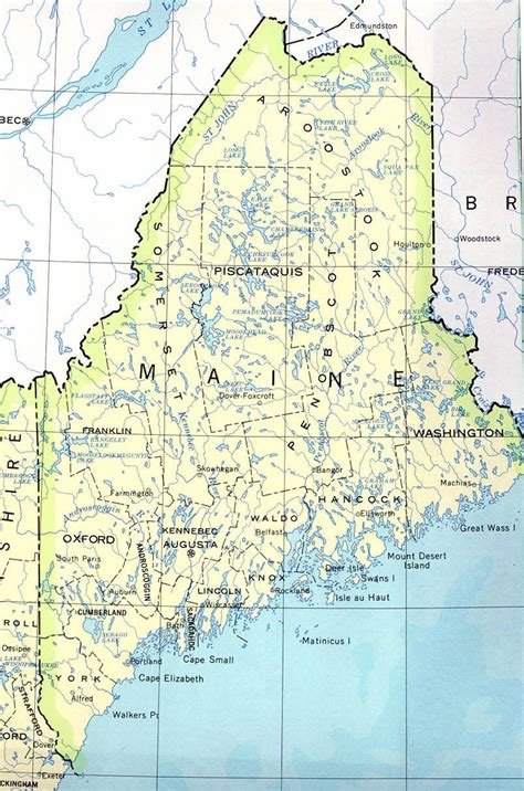 Detailed map of Maine state. Maine state detailed map | Vidiani.com | Maps of all countries in ...