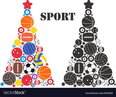 Unusual christmas tree sport Royalty Free Vector Image