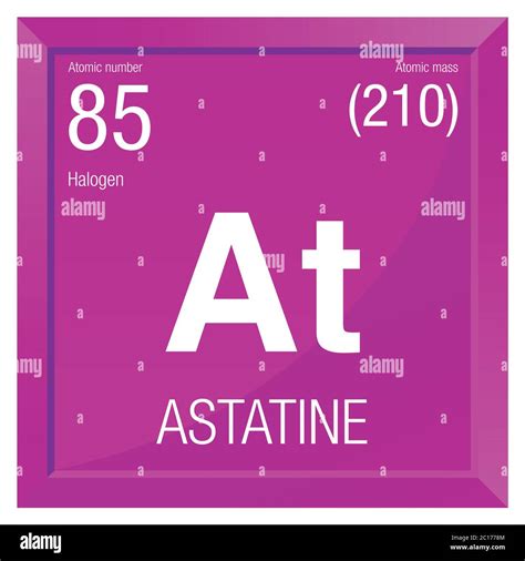 Astatine symbol. Element number 85 of the Periodic Table of the Elements - Chemistry - Square ...