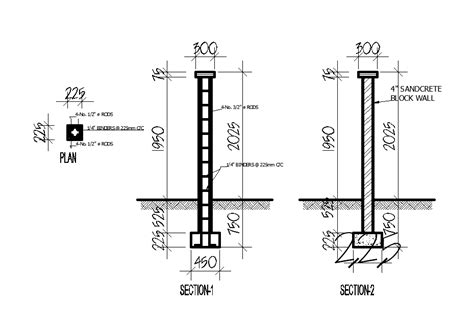 Reinforcement detail of the boundary wall column is given in this Autocad drawing file. Download ...