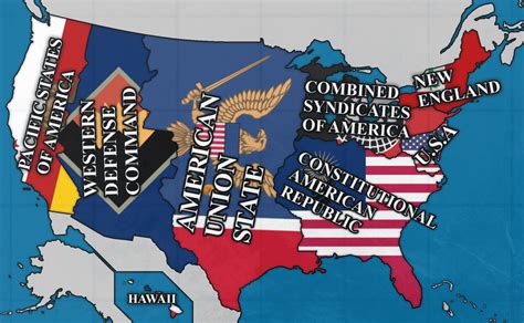 map of the Second American Civil War : krtheworldsetfree