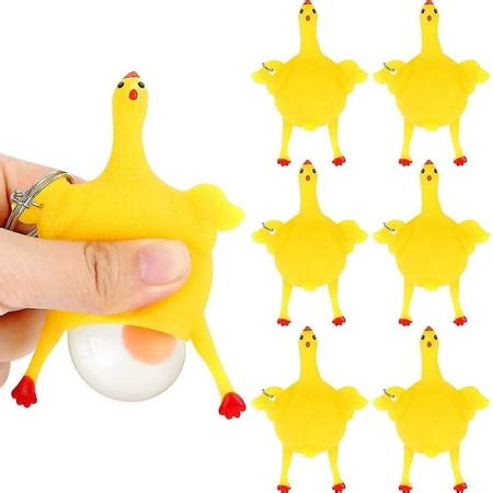 6 Pieces Funny Toys Novelty Chicken And Eggs Stress Relieve Toys ...