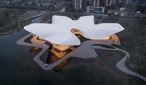 Art museum by CSD Design features curvaceous volume and roof inspired by the flower of Chengdu