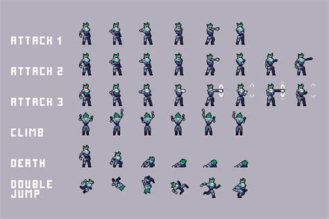 Pixel Art Character Sprite Sheet