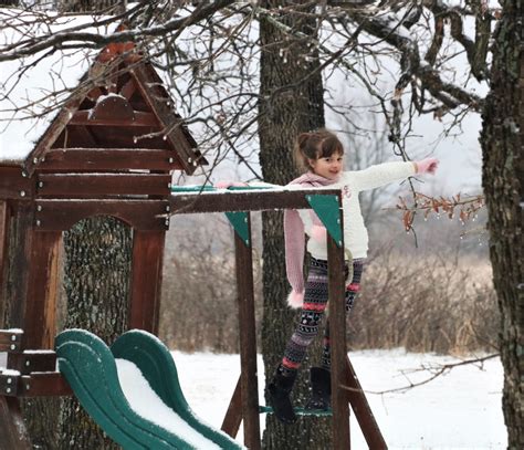 Little Girl On Snow Covered Playset Free Stock Photo - Public Domain ...