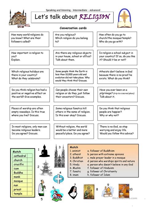 Free Printable Religion Worksheets