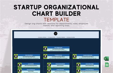 Startup Organizational Chart Builder Template in Google Sheets, Excel ...