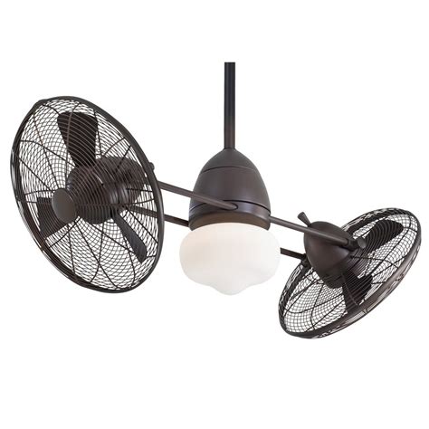 F402-ORB Gyro WET Oil Rubbed Bronze Outdoor Dual Ceiling Fan by Minka ...