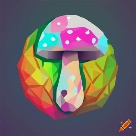 Low poly mushroom logo design