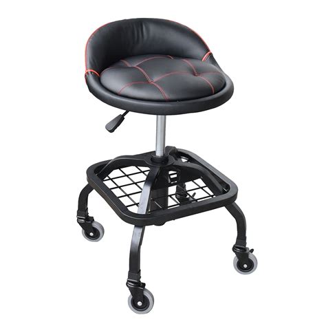 Rolling Workshop Seat with Lumbar Cushion - Powerbuilt Tools