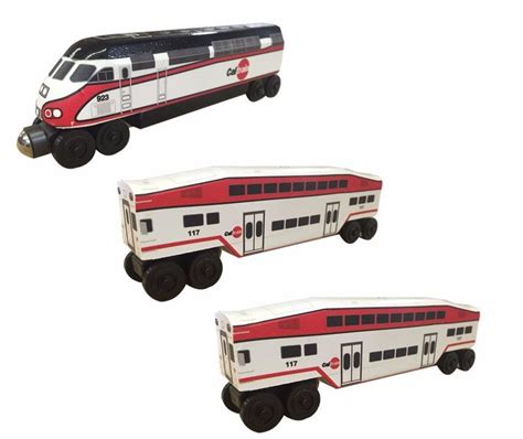 Cal Train MP36 3 pc. Set – The Whittle Shortline Railroad - Wooden Toy ...