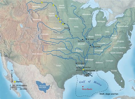 Extent of modern Mississippi River catchment and shelf/slope/fan... | Download Scientific Diagram