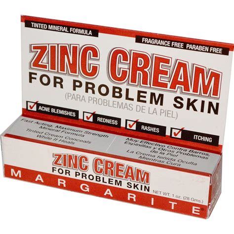 Zinc Cream Maximum Strength Mineral Formula For Problem Skin - 1 oz. | Problem skin acne, Skin ...