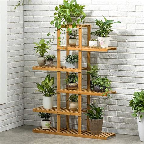 Magshion Wooden Flower Stands Plant Display Rack Choose 6 Shelves - Walmart.com