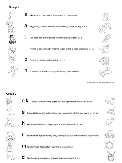 Jolly Phonics Actions Sheet | Sports