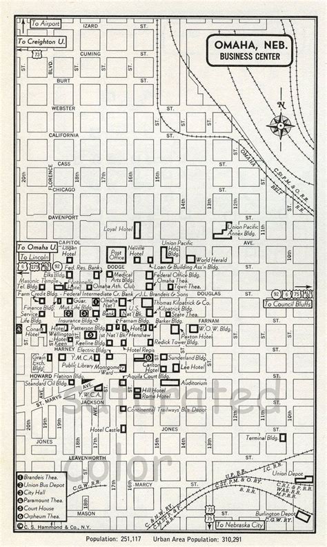 1949 downtown Omaha map #omahahistory #oldmaps | Omaha map, Map wall ...