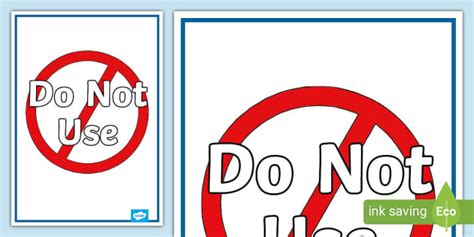 Do Not Use Sign, Out of Order, Not in Use, Do Not Use