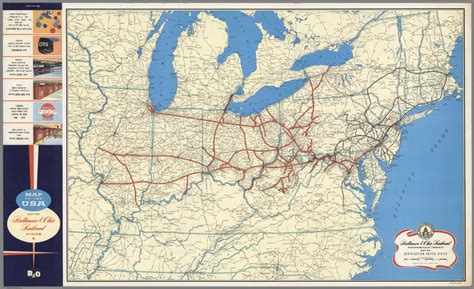 Baltimore & Ohio Railroad Geographically Correct Map of Northeastern ...