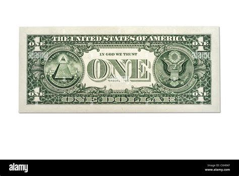 dollar bill, One-Dollar-Bill, backside, US-Dollar, isolated on 100% white Stock Photo - Alamy