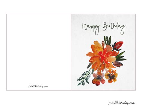 Free Printable Flower, Floral Birthday Cards