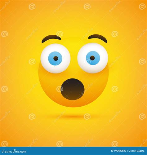 Surprised Face Emoji With Pop Out Eyes - Simple Emoticon On Yellow ...