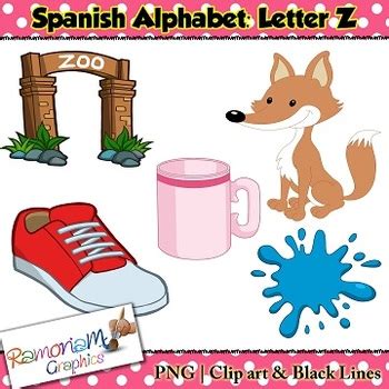 Spanish Alphabet Letter Z Clip art by RamonaM Graphics | TpT