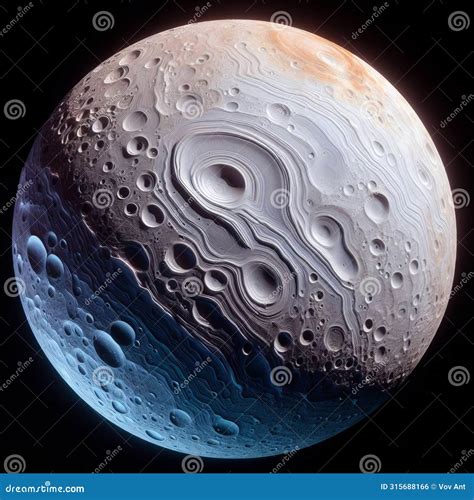 04 65 the Moon Titania, Uranus S Largest Moon, Which Featuresa Stock Illustration - Illustration ...