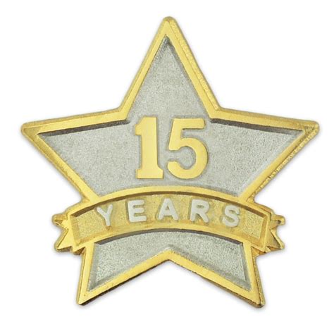 15 Year Service Award Star Corporate Recognition Dual Plated Lapel Pin - Walmart.com