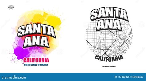 Santa Ana, California, Two Logo Artworks Stock Vector - Illustration of ...