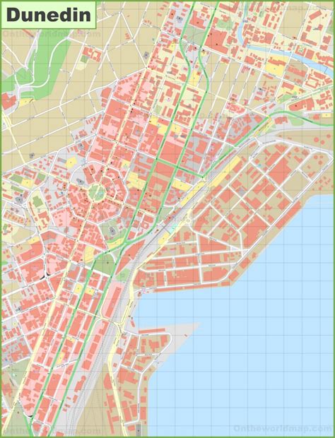 Dunedin CBD map - Ontheworldmap.com