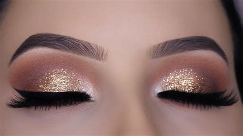 Classic Brown Glitter Eye Makeup Tutorial - YouTube