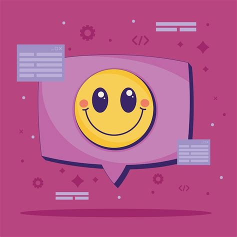 Free Vector | Speech bubble with emoji