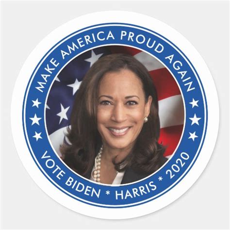 Kamala Harris 2020 Election Blue Campaign Photo Classic Round Sticker | Zazzle.co.uk