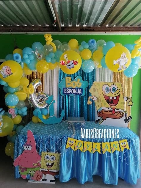 Decoración de bob esponja 🍍 | Bob esponja fiesta, Globos de cumpleaños ...