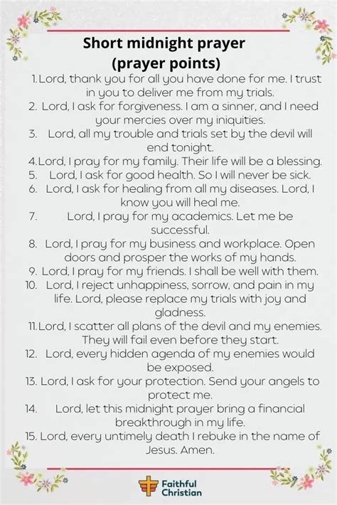 Powerful Midnight Prayer with Bible Verses and Prayer Points