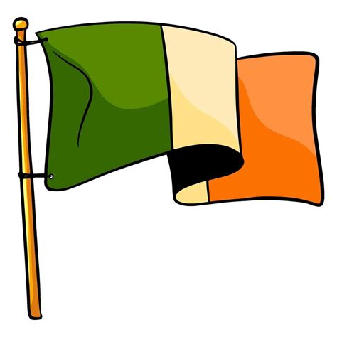 Ireland flag. Waving flag in the colors of Ireland. Cartoon style. 2297978 Vector Art at Vecteezy