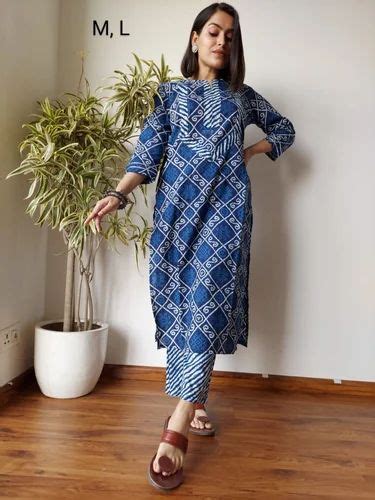 Medium Bagru Printed Cotton Kurtis at Rs 855 in Jaipur | ID: 2850217015655