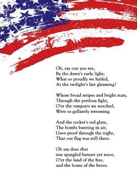 Star Spangled Banner Lyrics by La Paloma | TPT