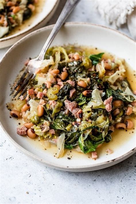 Black-Eyed Peas with Leftover Ham, Collard Greens and Cabbage - Skinnytaste